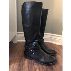 Tall Black Wide Calf Boots